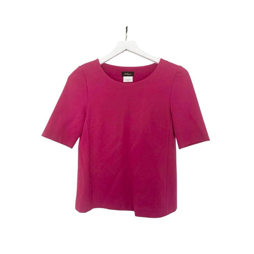 Les Copains Made in Italy Pink Short Sleeve Open Back Blouse US Size 8